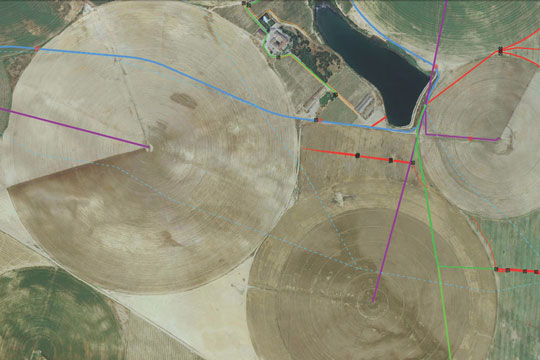 SIG de la infraestructura de reg de la finca Santa Maria de El Pilar a Esplús