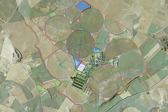 SIG de la infraestructura de reg de la finca Sant Josep de a Tamarite de Litera